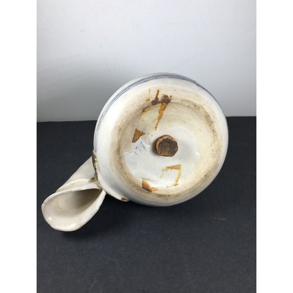 Vintage Pottery Ceramic Porcelain Blue & White Hand Painted Container  Signed - Picture 7 of 13